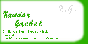 nandor gaebel business card
